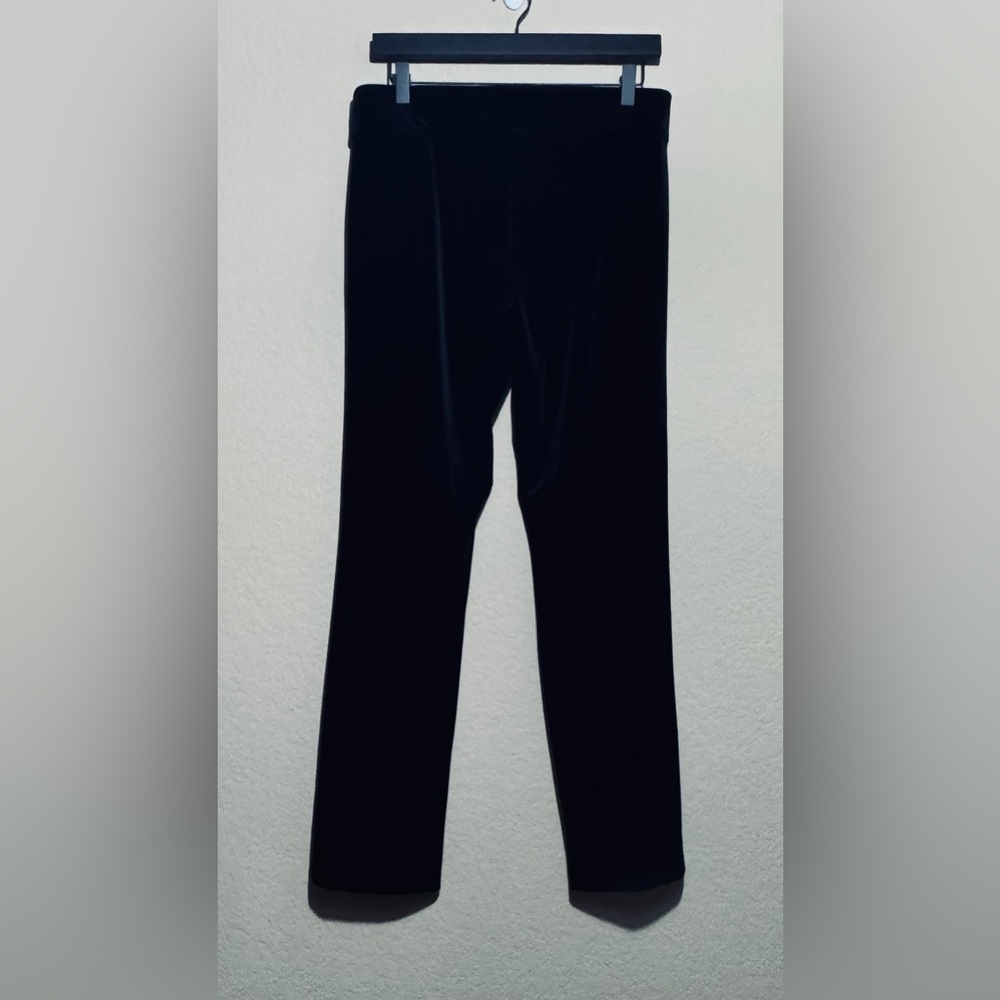 Women's Krazy Larry Black Velour Pull On Pants Sz 10 Velvet Stretch Trouser USA - Picture 2 of 7